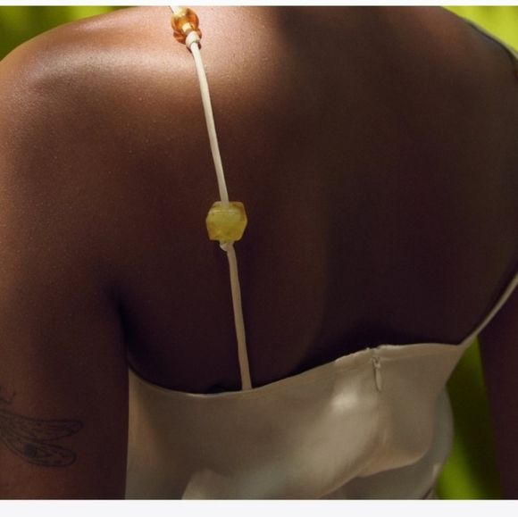 ZARA | Limited Edition| NWOT Champagne Grecian Beaded Maxi Dress| Size XS - Picture 3 of 16